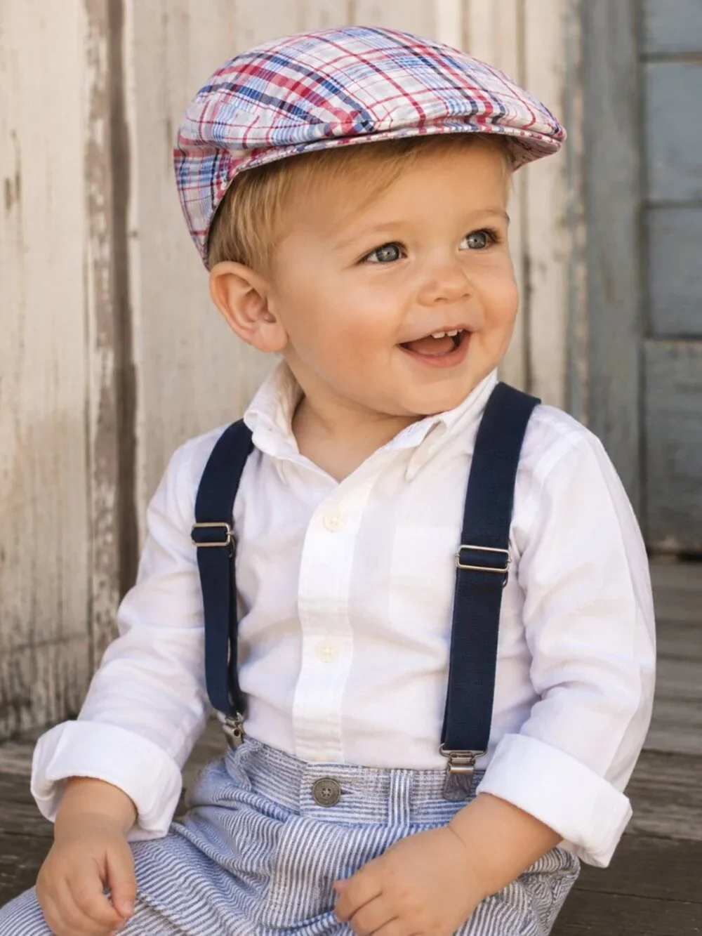 GYMBOREE VINTAGE Cabbie Gatsby Plaid Hipster Hat Baby Boy Infant 18-24 mo